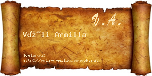 Váli Armilla névjegykártya
